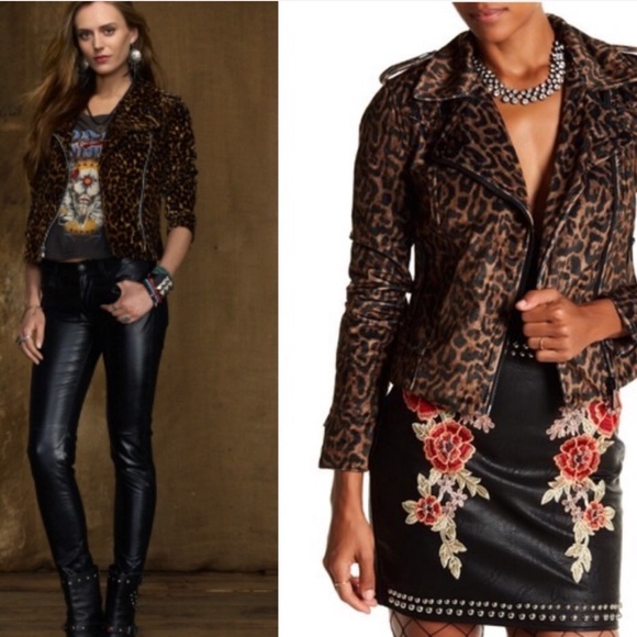 🏆HP🏆5 ⭐️NWT bebe Leopard Moto Jacket - Picture 5 of 8